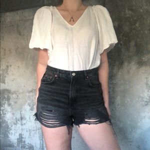 Topshop Mom Fit Denim Shorts